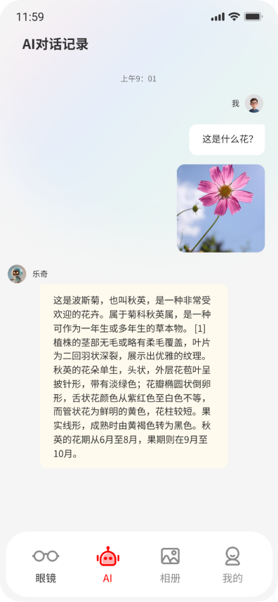 MOCO AI 对话记录界面